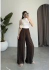 Beli Lastikli Kahve Tiril Pantolon