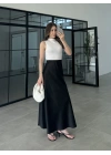 Beli Lastikli Maxi Siyah Saten Etek