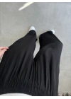 Beli Lastikli Siyah Tiril Pantolon