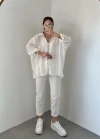 Beyaz Oversize Tensel Gömlek