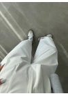 Bilek Boy Boru Paça Ekru Pantolon