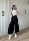 Bilek Boy Geniş Paça Siyah Pantolon