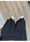 Bilek Boy Geniş Paça Siyah Pantolon