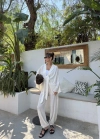 Bohem Pul Detaylı Ekru Bağlamalı Takım