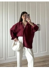 Bordo Oversize Tensel Gömlek