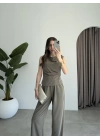 Büzgülü Basic Haki Modal Takım
