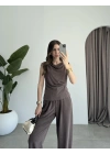 Büzgülü Basic Kahve Modal Takım
