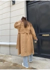 Camel Bershka Model Premium Oversize Trençkot