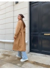 Camel Bershka Model Premium Oversize Trençkot