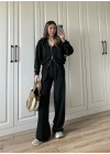 Çift Fermuarlı Siyah Spor Model Takım