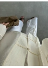 Çin Düğmeli Ekru Gömlek Kimono