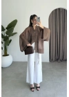Çin Düğmeli Kahve Gömlek Kimono