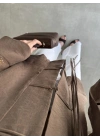 Çin Düğmeli Kahve Gömlek Kimono