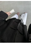 Çin Düğmeli Siyah Gömlek Kimono