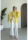 Çin Düğmeli Yağ Yeşili Gömlek Kimono