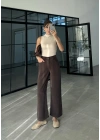 Culotte Bilek Boy Kahve Tensel Pantolon