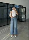 Culotte Bilek Boy Kemerli Tensel Pantolon