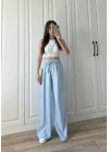 Dania Premium Bebe Mavi Tensel Palazzo Pantolon