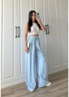 Dania Premium Bebe Mavi Tensel Palazzo Pantolon