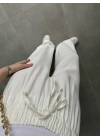 Dania Premium Beyaz Tensel Palazzo Pantolon