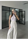 Dania Premium Ekru Tensel Palazzo Pantolon