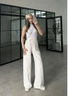 Dania Premium Ekru Tensel Palazzo Pantolon
