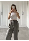 Dania Premium Gri Tensel Palazzo Pantolon