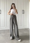 Dania Premium Gri Tensel Palazzo Pantolon