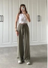 Dania Premium Haki Tensel Palazzo Pantolon