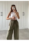 Dania Premium Haki Tensel Palazzo Pantolon