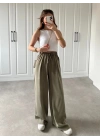 Dania Premium Haki Tensel Palazzo Pantolon