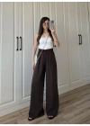Dania Premium Kahve Tensel Palazzo Pantolon