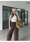 Dania Premium Kahve Tensel Palazzo Pantolon