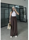 Dania Premium Kahve Tensel Palazzo Pantolon