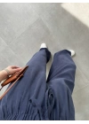 Dania Premium Lacivert Tensel Palazzo Pantolon
