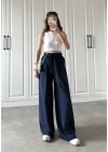 Dania Premium Lacivert Tensel Palazzo Pantolon