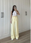 Dania Premium Sarı Tensel Palazzo Pantolon
