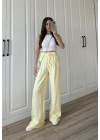 Dania Premium Sarı Tensel Palazzo Pantolon