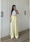 Dania Premium Sarı Tensel Palazzo Pantolon