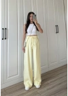 Dania Premium Sarı Tensel Palazzo Pantolon