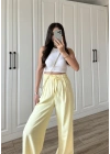 Dania Premium Sarı Tensel Palazzo Pantolon