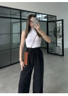 Dania Premium Siyah Tensel Palazzo Pantolon