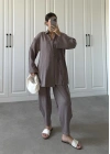 Devedikeni Gofre Bağlamalı Kimono Takım