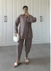 Devedikeni Gofre Bağlamalı Kimono Takım