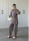 Devedikeni Gofre Bağlamalı Kimono Takım