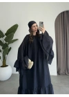 Diva Şallı Büzgülü Lacivert Elbise