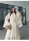 Diva Şallı Büzgülü Taş Elbise