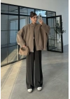 Ekstra Oversize Astarlı Haki Bamber Ceket