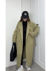 Ekstra Oversize Premium Açık Haki Trençkot