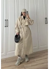 Ekstra Oversize Premium Taş Trençkot